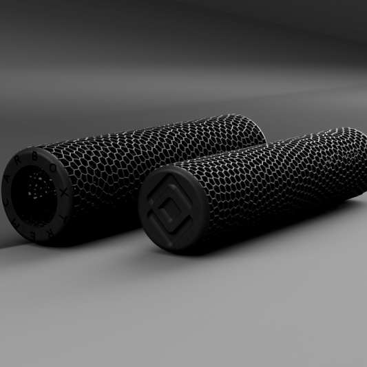  Race Day Grips fabricados con resina EPU 41 de Carbon3D mostrando estructura Voronoi