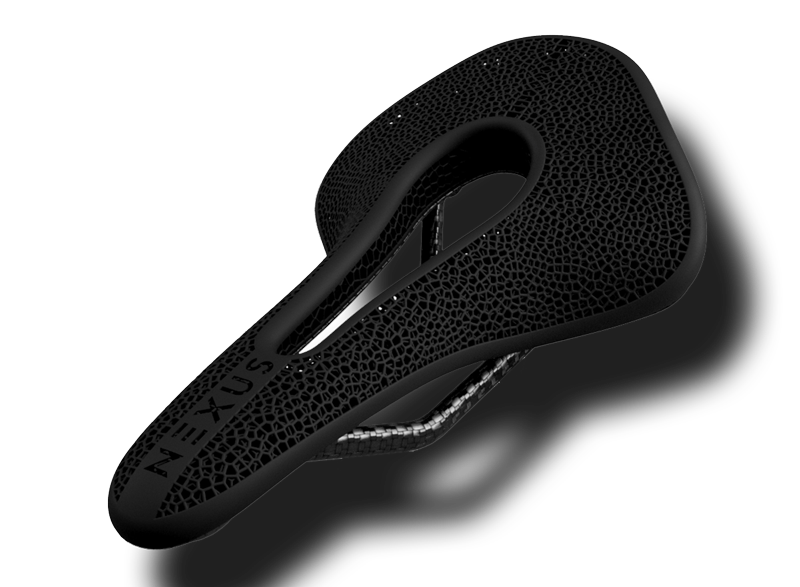 Estructura Voronoi del sillín 3D Nexus de Carboxtrem mostrando geometría inspirada en la naturaleza