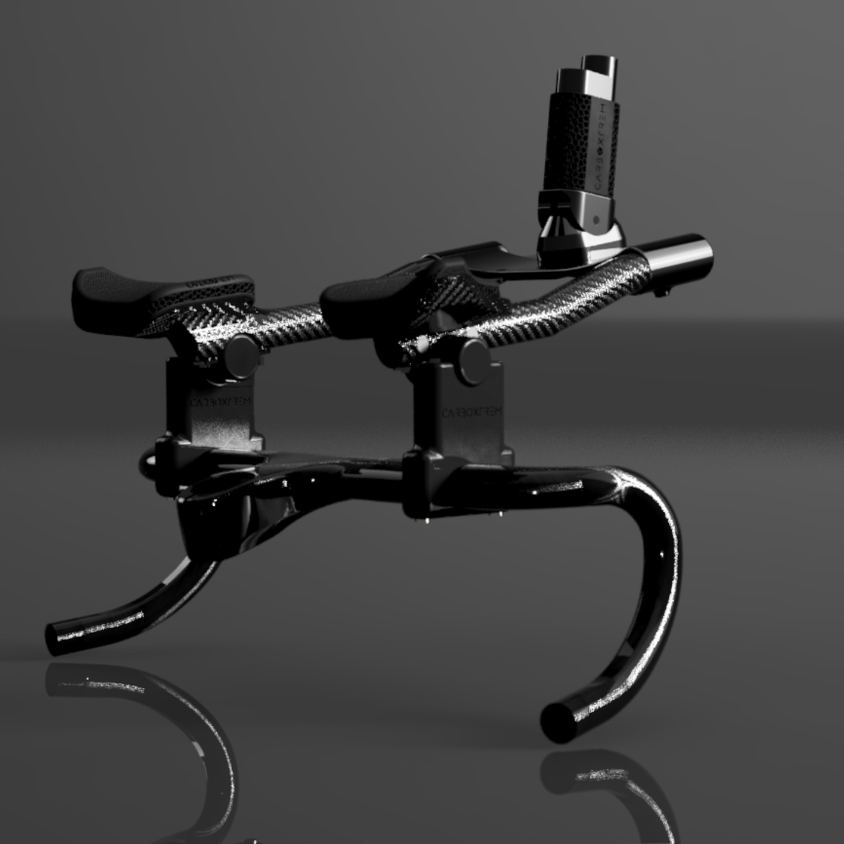 Sistema Mantis de perfil, montado en el cockpit de la bicicleta